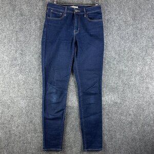 Levis 721 Jeans Womens 29 High Rise Skinny Cotton Stretch Dark Wash Pockets Mom